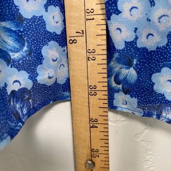 Chelsea28 Midi Dress Size XL Blue‎ Floral Halter Open Back & Ruffle Hem NWOT - Picture 11 of 11